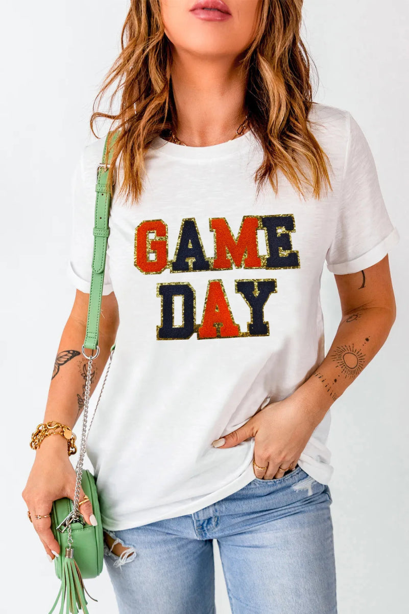 GAME DAY Round Neck Short Sleeve T-Shirt - CELIVINE