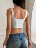 Scoop Neck Crop Tank Top - CELIVINE