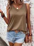 Breathable V - Neck Ribbed - Band Tank Top - CELIVINE