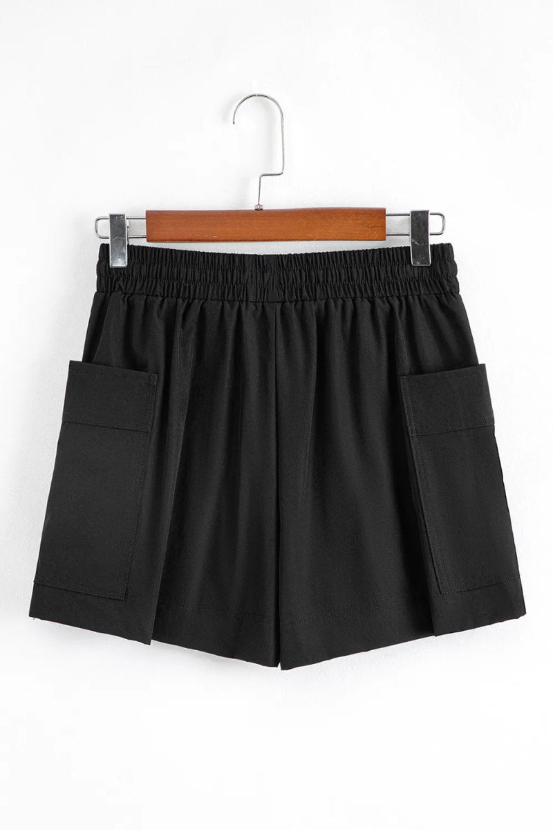 Cargo Pocket Elastic Waist Active Casual Skort - CELIVINE