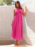 Single Shoulder Midi Dress - CELIVINE