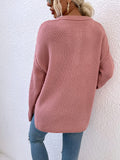 Quarter - Button Slit Sweater - CELIVINE
