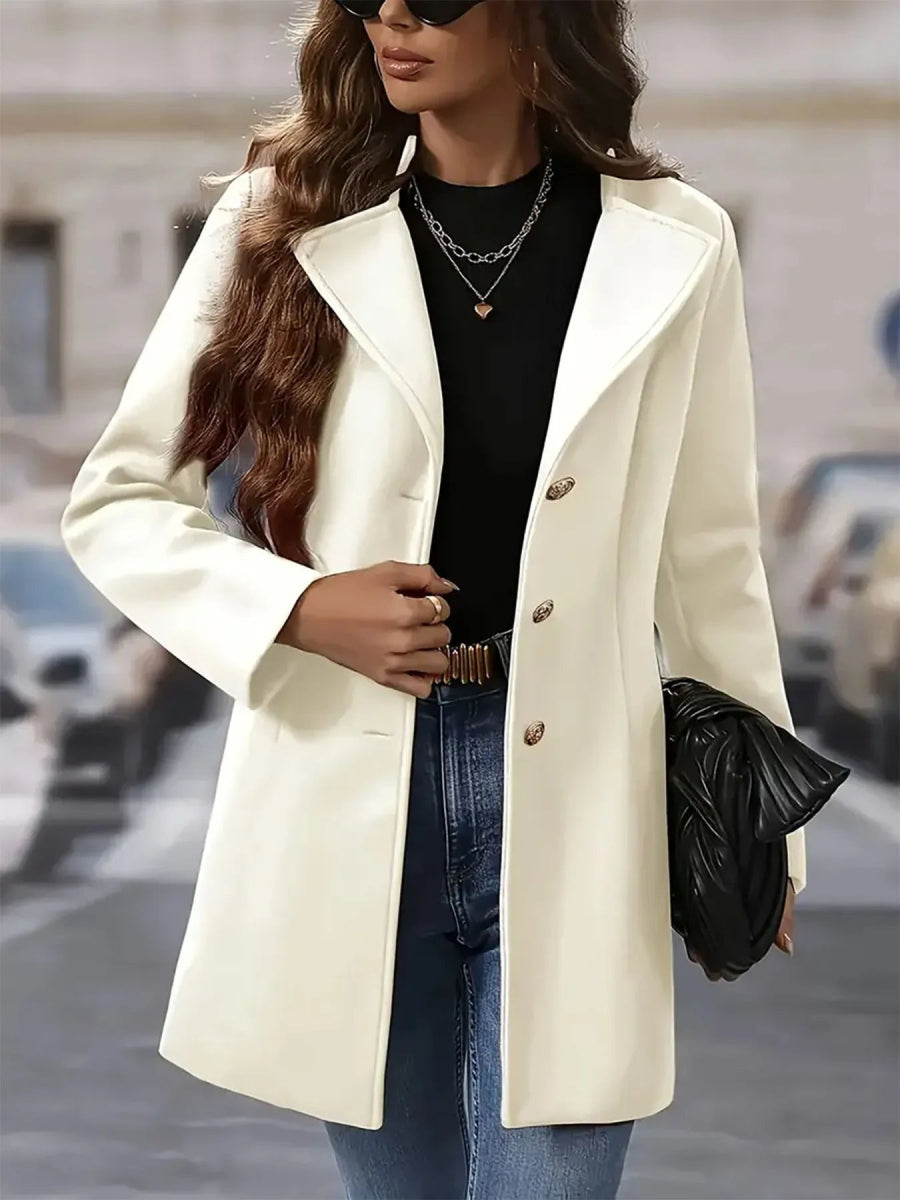 Single - Breasted Longline Blazer Coat - CELIVINE