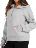 Half - Zip Hoodie with Kangaroo Pocket - CELIVINE