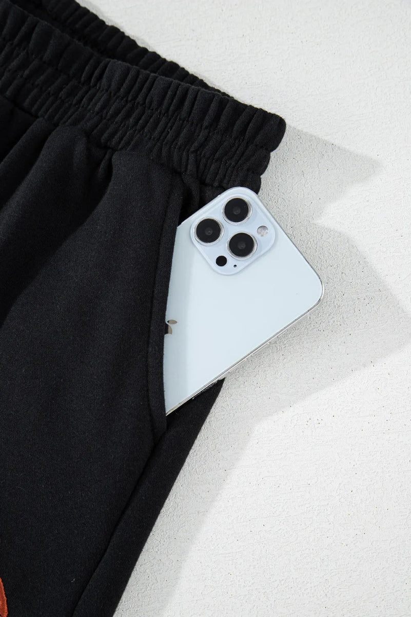 GAME DAY Football Round Neck Long Sleeve Top and Shorts Set - CELIVINE