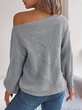Openwork Long Sleeve Sweater - CELIVINE