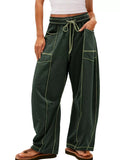Drawstring Wide Leg Pants - CELIVINE