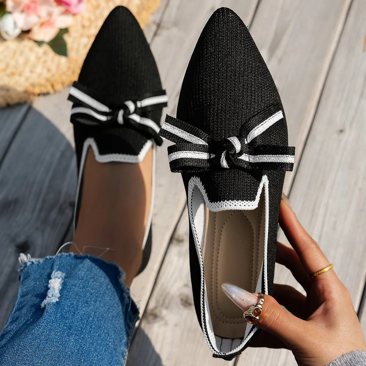 Point Toe Flats Slip - Ons - CELIVINE