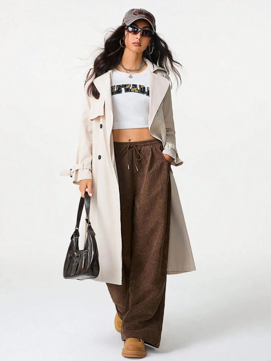 Wide Leg Drawstring Pants - CELIVINE