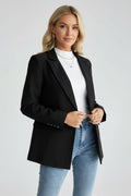 Perfee Lapel Collar Long Sleeve Blazer - CELIVINE