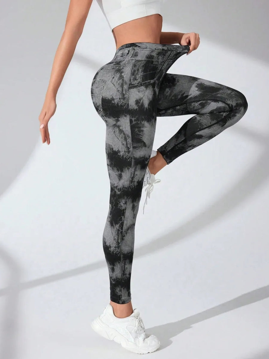 Tie - Dye High Waist Active Leggings - CELIVINE
