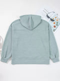 Ribbed Drop Shoulder Knit Hoodie - CELIVINE