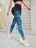 Seamless Printed High Waist Active Leggings - CELIVINE