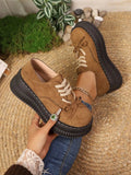 Lace Up Platform Loafers - CELIVINE