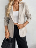 One Button Lapel Collar Blazer - CELIVINE