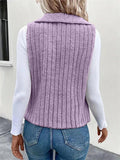 Open Front Fuzzy Vest Coat - CELIVINE
