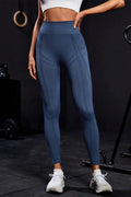 Wide Waistband High Waist Active Leggings - CELIVINE