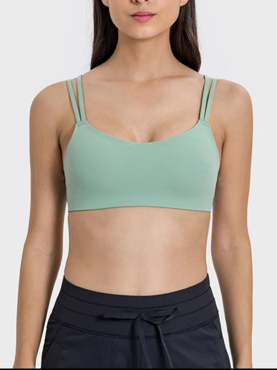 Scoop Neck Double Strap Active Cami - CELIVINE