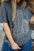 Western Cowboy Boots Graphic T-Shirt - CELIVINE