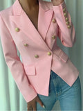 Decor Button Lapel Collar Blazer - CELIVINE