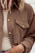 Pocketed Button Up Dropped Shoulder Shacket - CELIVINE