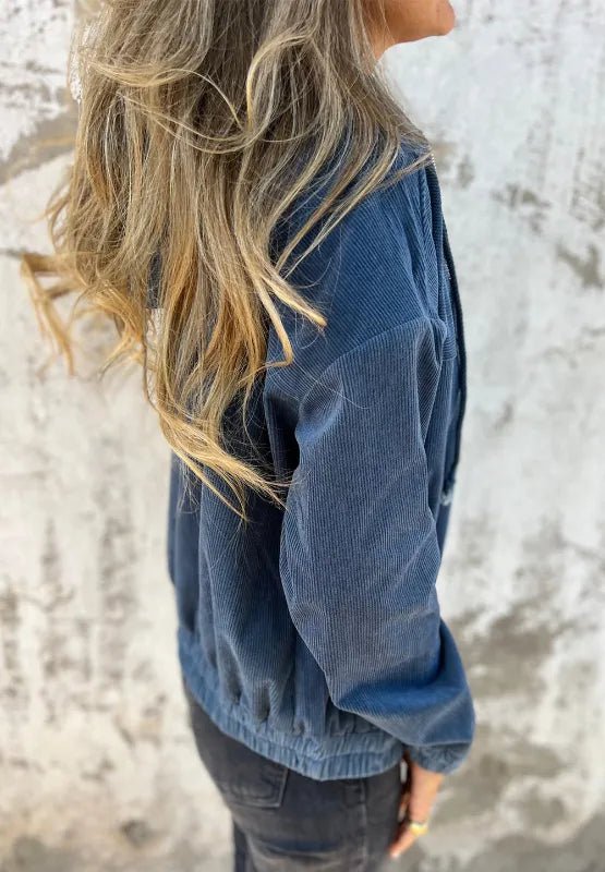 Pocketed Zip Up Long Sleeve Hooded Jacket - CELIVINE