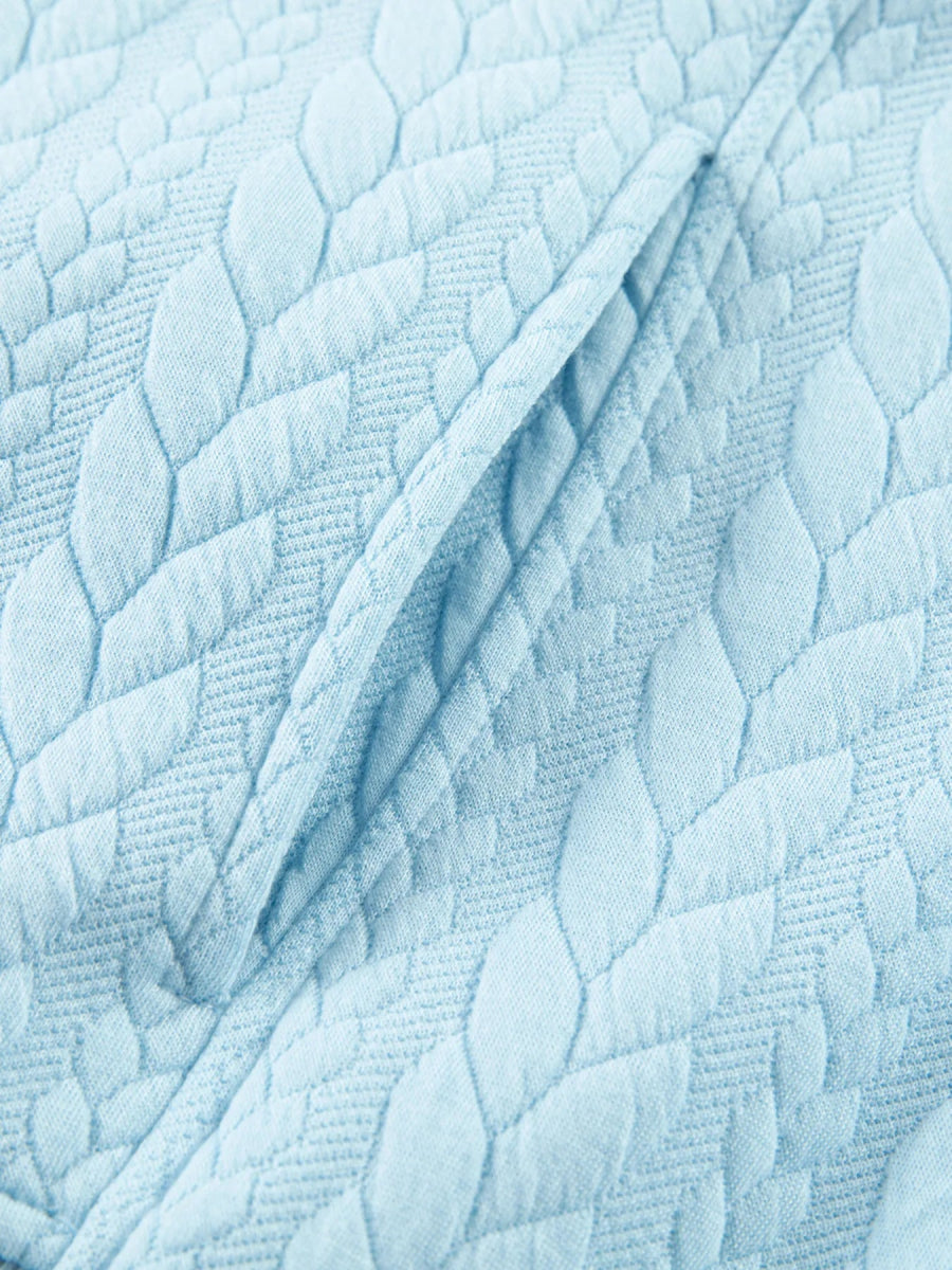 Drawstring Textured Baggy Solid Hoodie - CELIVINE