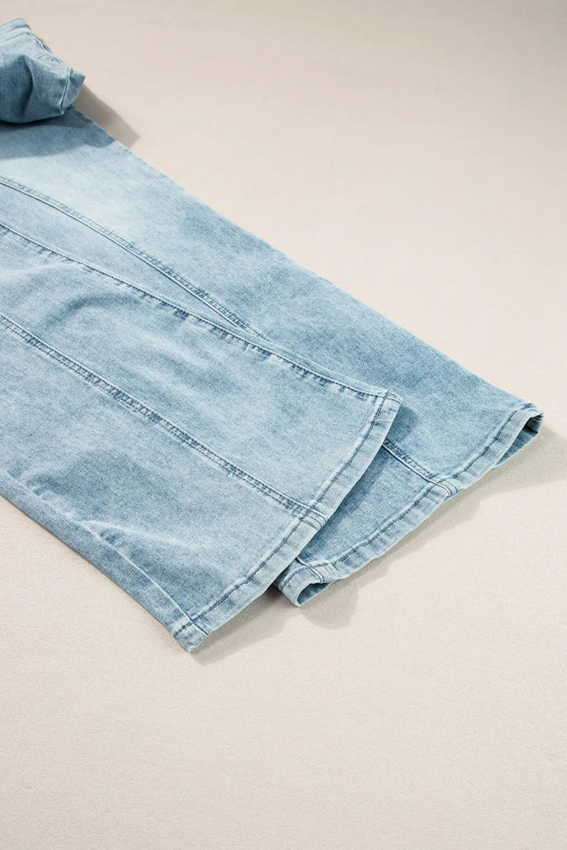 Wide Leg Jeans with Pockets - CELIVINE