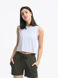 Round Neck Cropped Active Tank - CELIVINE