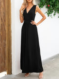 Surplice Neck Sleeveless Maxi Dress - CELIVINE
