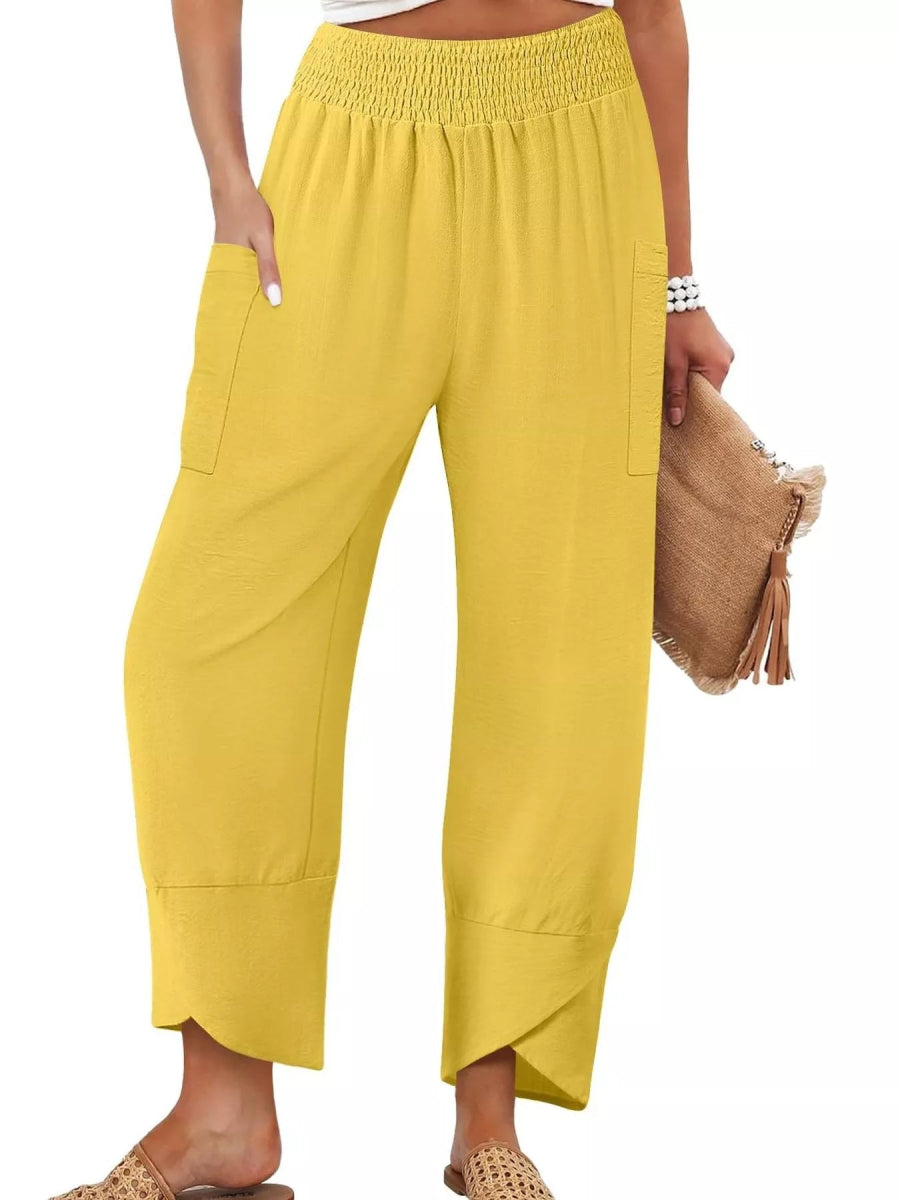 Elastic Waist Pants - CELIVINE