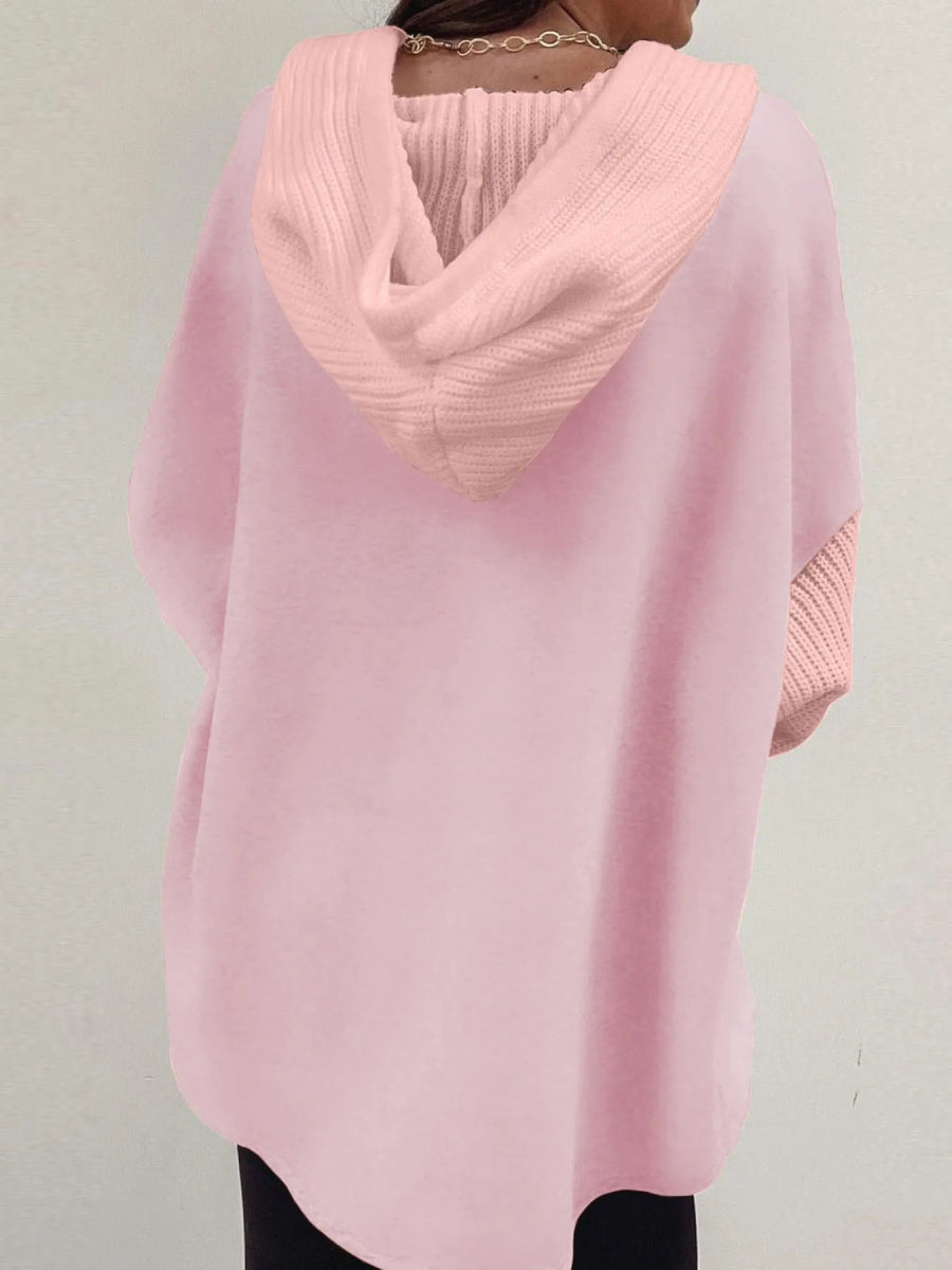 Drawstring Button Front Hoodie - CELIVINE