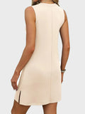 Slit V - Neck Sleeveless Mini Dress - CELIVINE