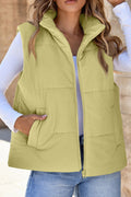 Zip Up Turtleneck Vest Coat - CELIVINE