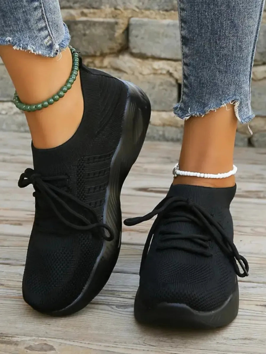 Mesh Round Toe Flat Athletic - CELIVINE