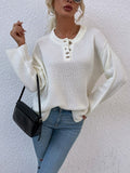 Quarter - Button Slit Sweater - CELIVINE