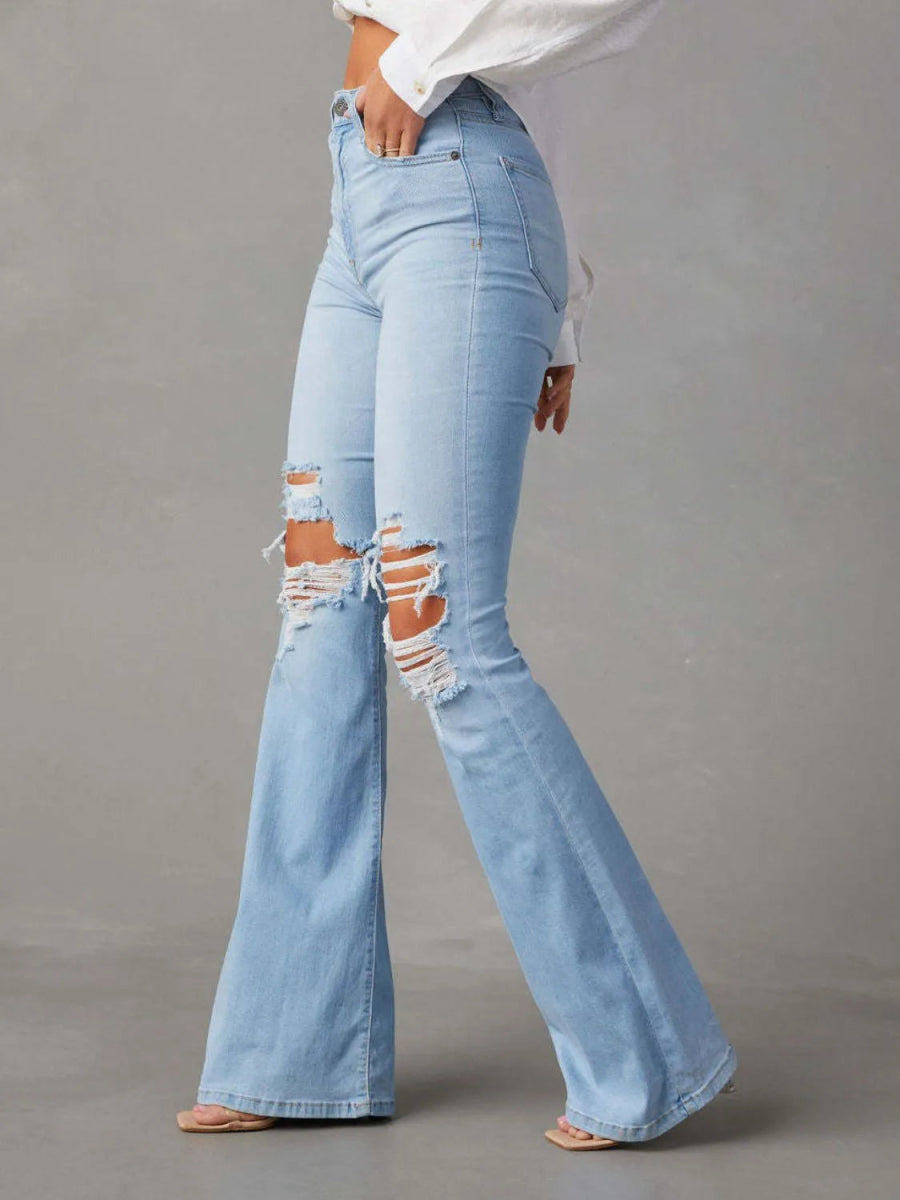Distressed Jeans with Pockets - CELIVINE