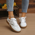 Round Toe Lace Up Sneakers - CELIVINE