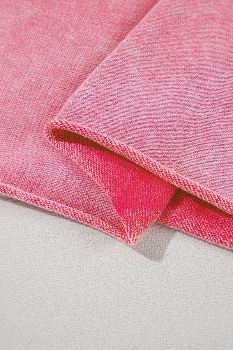 Mineral Wash Raw Edge Ruffle Mini Dress - CELIVINE