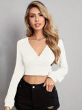 V Neck Crop Top - CELIVINE