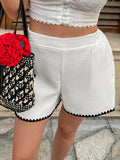Contrast Trim Shorts with Pockets - CELIVINE