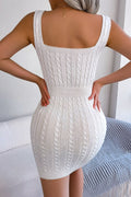 Cable - Knit Sleeveless Mini Dress - CELIVINE