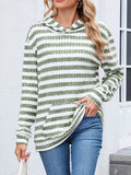Striped Dropped Shoulder Hoodie - CELIVINE