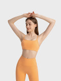 Crisscross Back Scoop Neck Active Cami with Detachable Chest Pads - CELIVINE