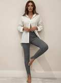 Ribbed Mid Waist Leggings - CELIVINE