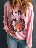 Halloween Leopard Bowknot Pumpkin Graphic Sweatshirt - CELIVINE