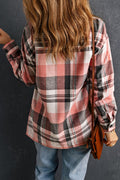 Plaid Dropped Shoulder Longline Shirt - CELIVINE