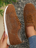 Breathable Mesh Lace - Up Sneakers - CELIVINE