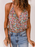 Floral Print Halter Cami - CELIVINE