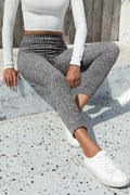 Ribbed High Waist Leggings - CELIVINE